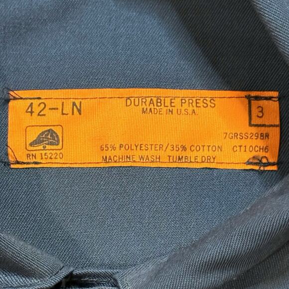 Vintage Durable Press Coveralls Mens Slate General Dynamics Jumpsuit Sz 42 Long - Picture 6 of 7